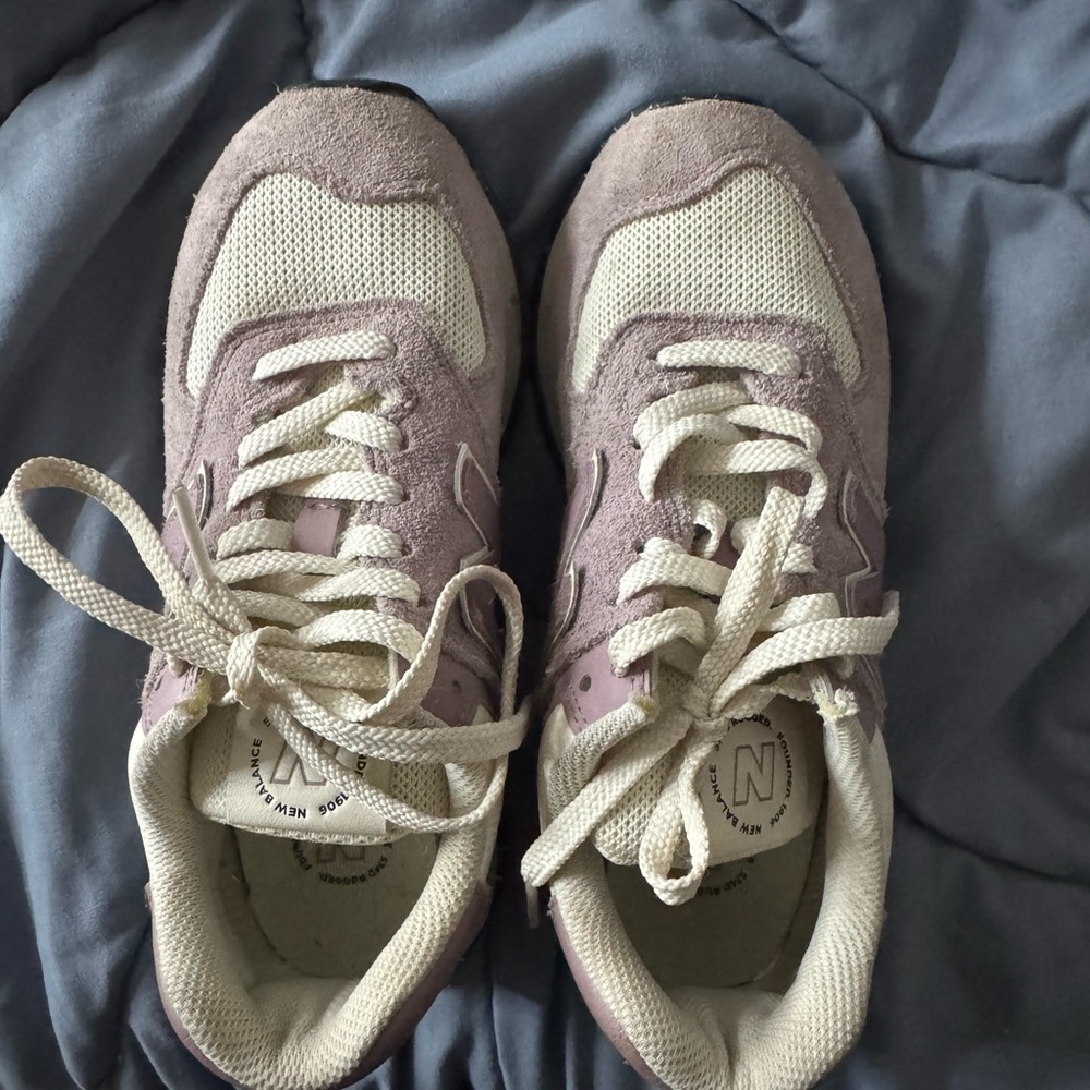 New Balance Purple and Cream Sneakers